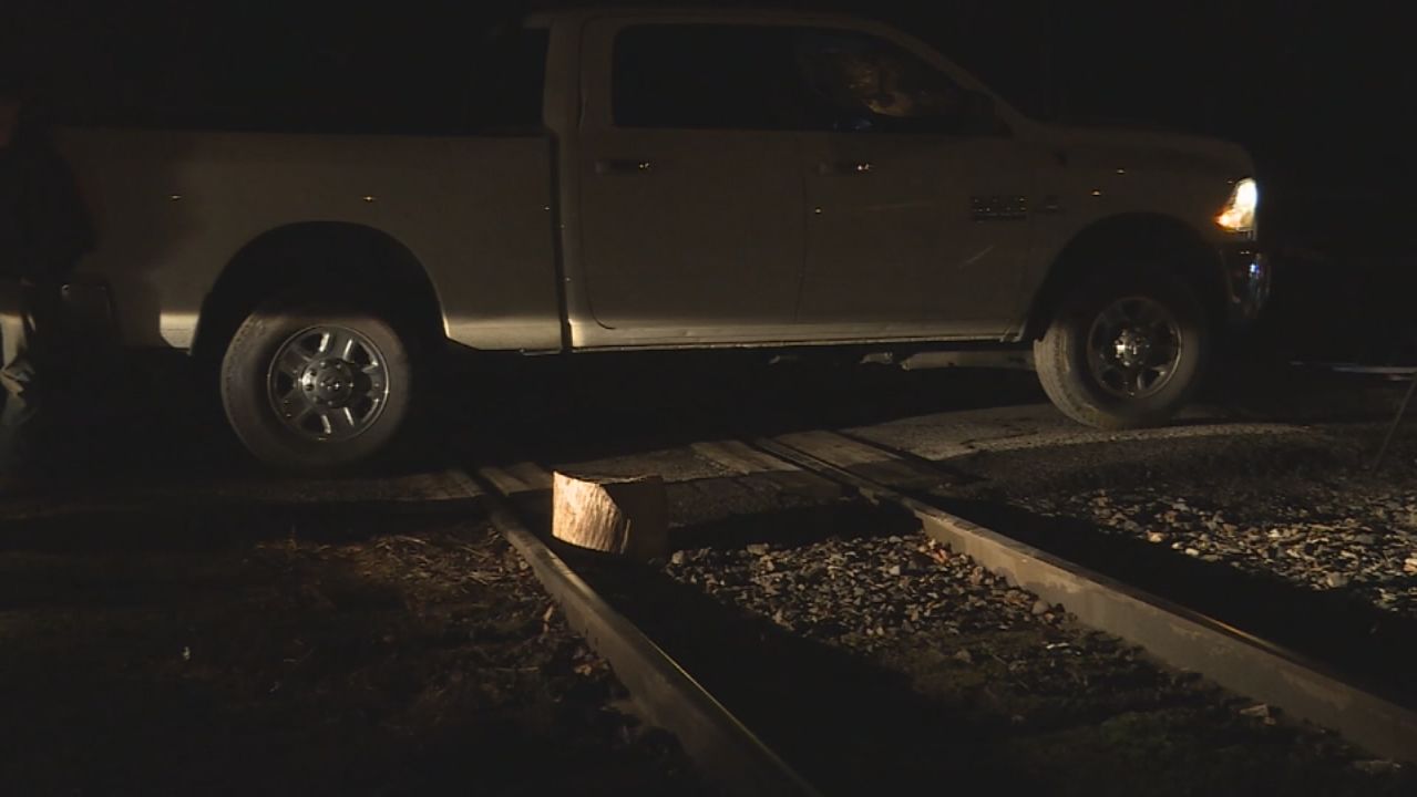 Coal Miners Block Railroad Tracks